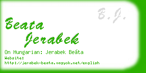 beata jerabek business card